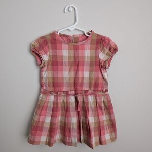 Plaid Pink and Tan Kids Dress